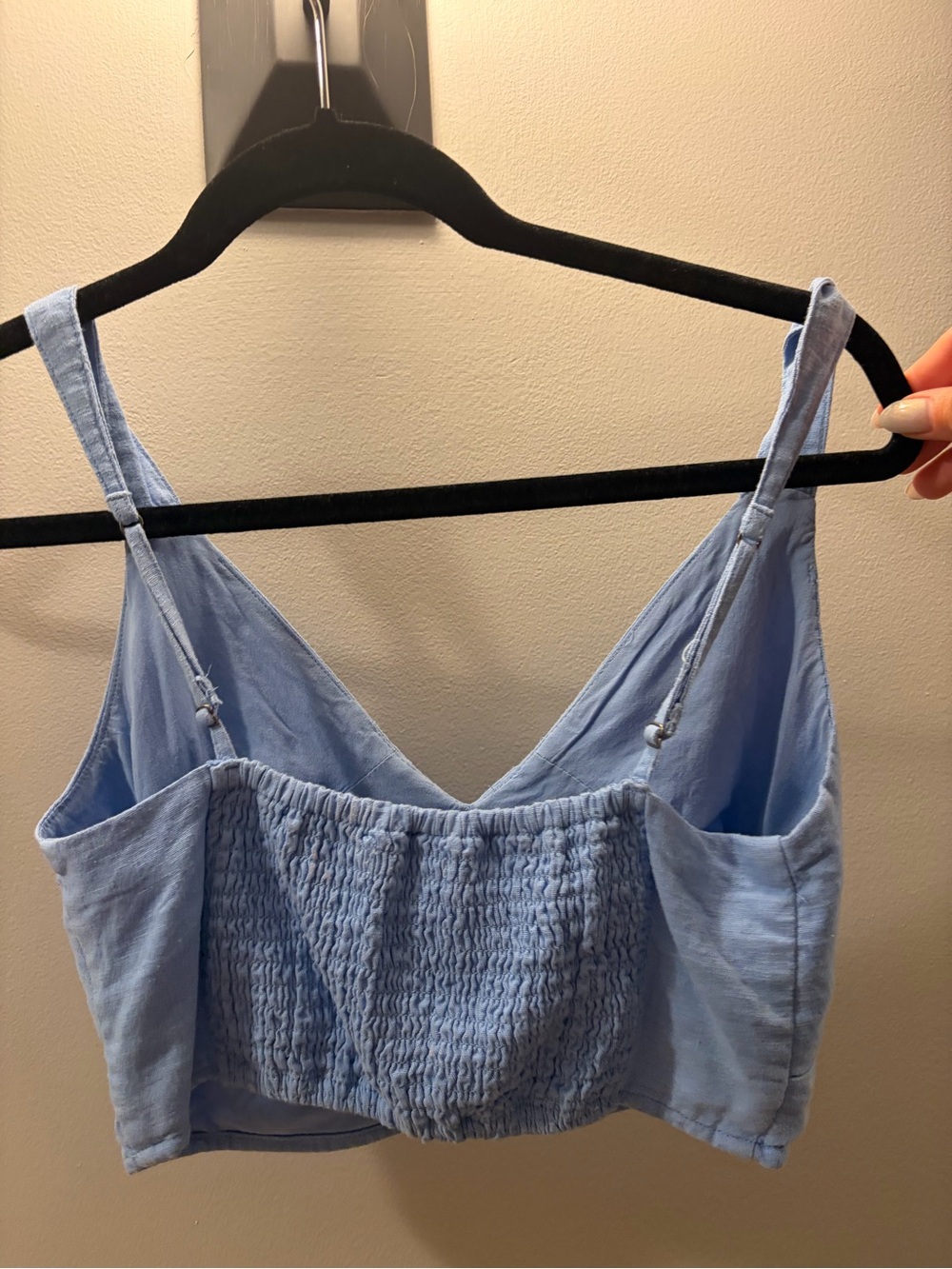 Abercrombie & Fitch Light Blue Linen-Blend Cropped Top & Belted Skirt Set - Picture 8 of 15